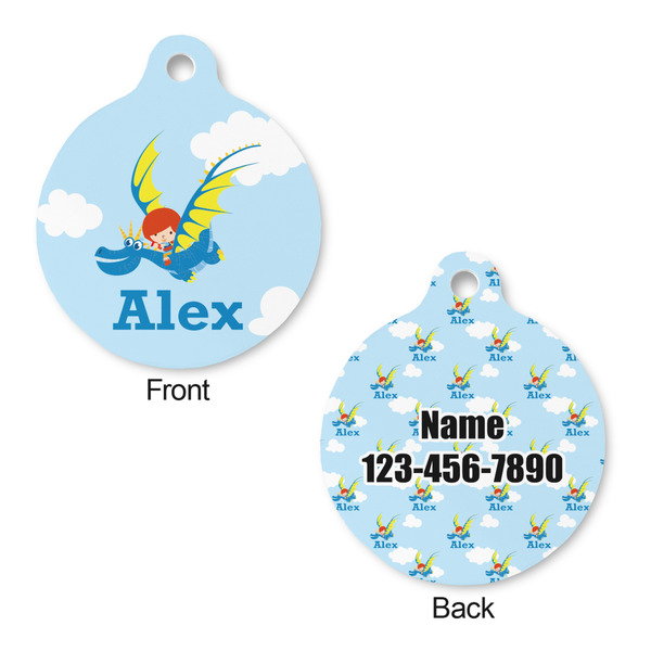 Flying a Dragon Round Pet Tag - Front & Back