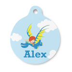 Flying a Dragon Round Pet ID Tag - Small (Personalized)