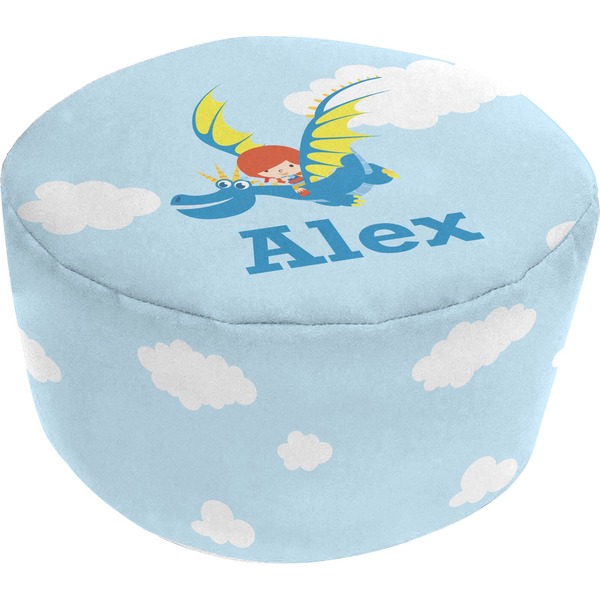 Custom Flying a Dragon Round Pouf Ottoman (Personalized)