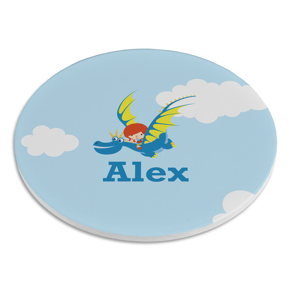 Flying a Dragon Round Stone Trivet - Angle View