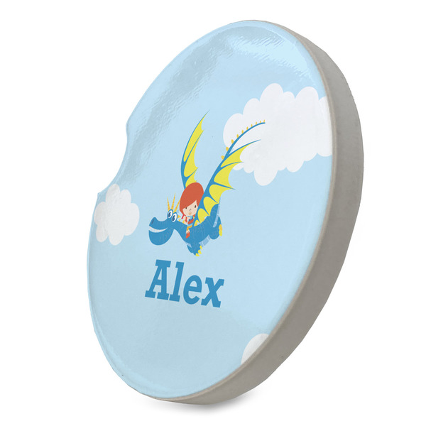 Flying a Dragon Sandstone Car Coaster - STANDING ANGLE