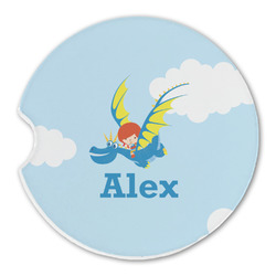Flying a Dragon Sandstone Car Coaster - Single (Personalized)