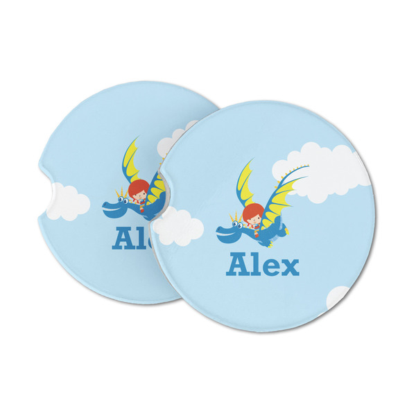 Custom Flying a Dragon Sandstone Car Coasters - Set of 2 (Personalized)