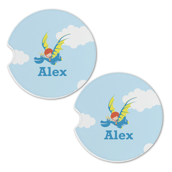 Flying a Dragon Sandstone Car Coasters - Set of 2