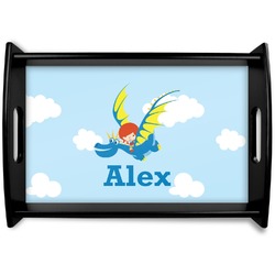 Flying a Dragon Black Wooden Tray - Small (Personalized)
