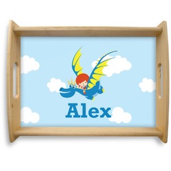 Flying a Dragon Natural Wooden Tray - Large (Personalized)