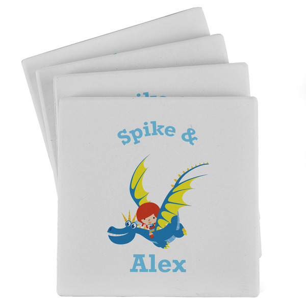 Custom Flying a Dragon Absorbent Stone Coasters - Set of 4 (Personalized)