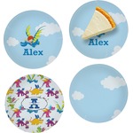 Flying a Dragon Set of 4 Glass Appetizer / Dessert Plate 8" (Personalized)