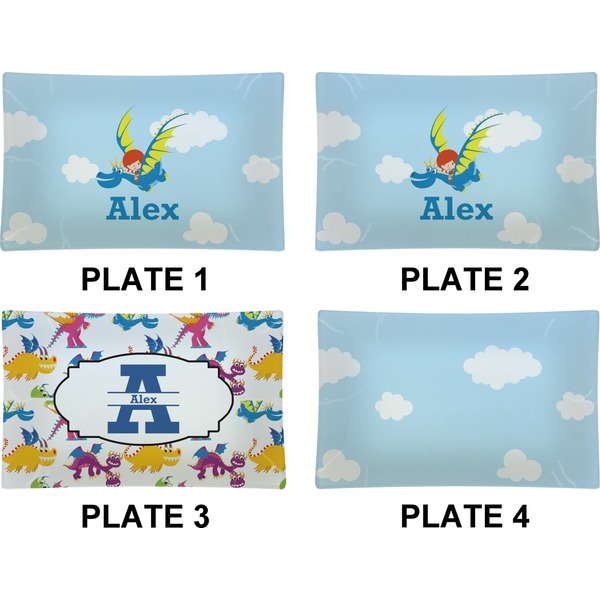 Flying a Dragon Set of Rectangular Dinner Plates (Approval)