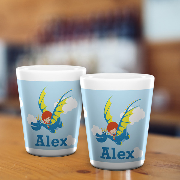 Flying a Dragon Shot Glass - White - LIFESTYLE