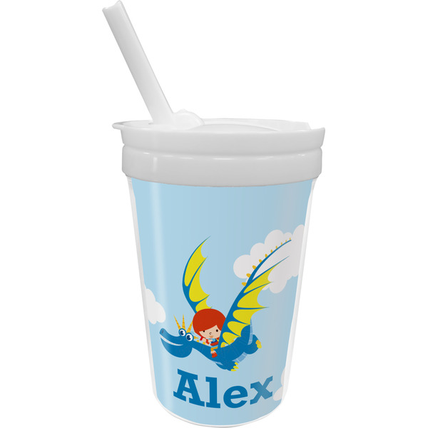 Custom Flying a Dragon Sippy Cup with Straw (Personalized)