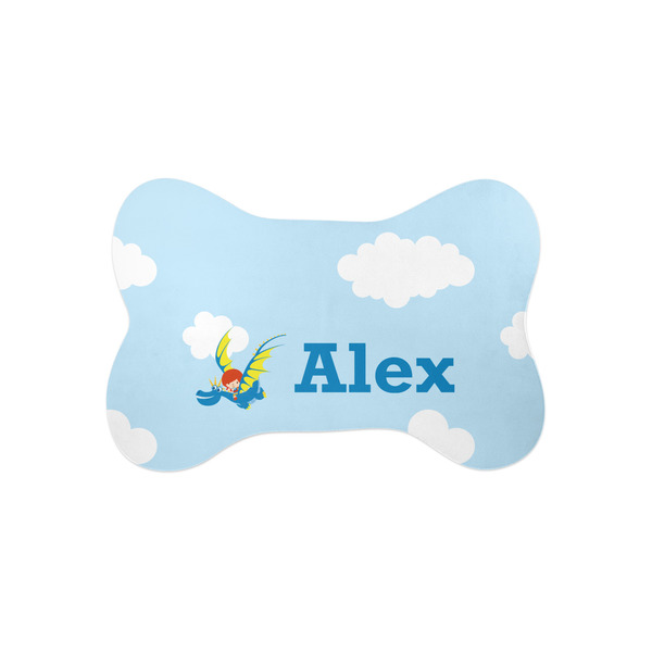 Custom Flying a Dragon Bone Shaped Dog Food Mat (Small) (Personalized)