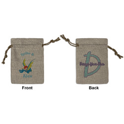Flying a Dragon Small Burlap Gift Bag - Front & Back (Personalized)