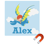Flying a Dragon Square Car Magnet - 6" (Personalized)