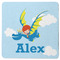 Flying a Dragon Square Rubber Backed Coaster (Personalized)