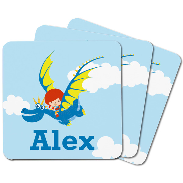 Flying a Dragon Square Fridge Magnet - MAIN