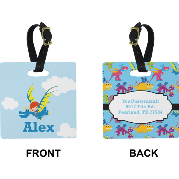 Flying a Dragon Square Luggage Tag (Front + Back)