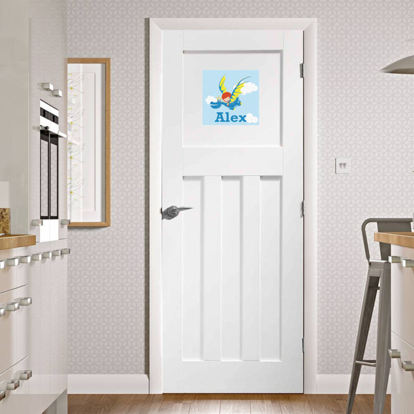 Flying a Dragon Square Wall Decal on Door