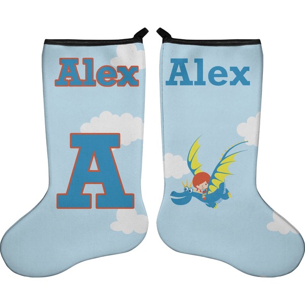 Custom Flying a Dragon Holiday Stocking - Double-Sided - Neoprene (Personalized)