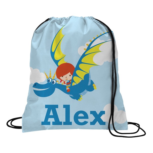 Custom Flying a Dragon Drawstring Backpack - Large (Personalized)