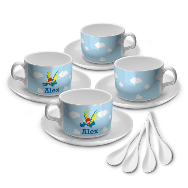 Custom Flying a Dragon Tea Cup - Set of 4 (Personalized)