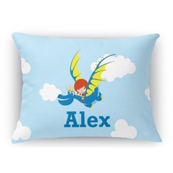 Flying a Dragon Rectangular Throw Pillow Case (Personalized)