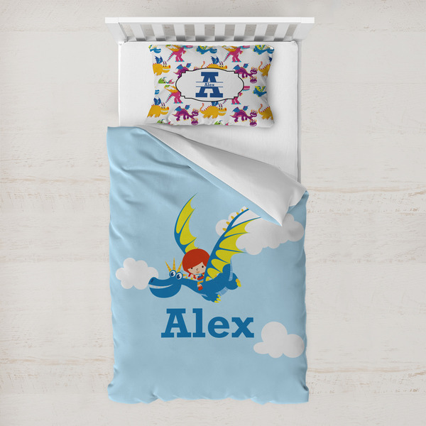 Custom Flying a Dragon Toddler Bedding w/ Name or Text