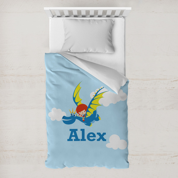 Custom Flying a Dragon Toddler Duvet Cover w/ Name or Text