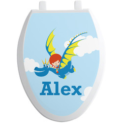 Flying a Dragon Toilet Seat Decal - Elongated (Personalized)