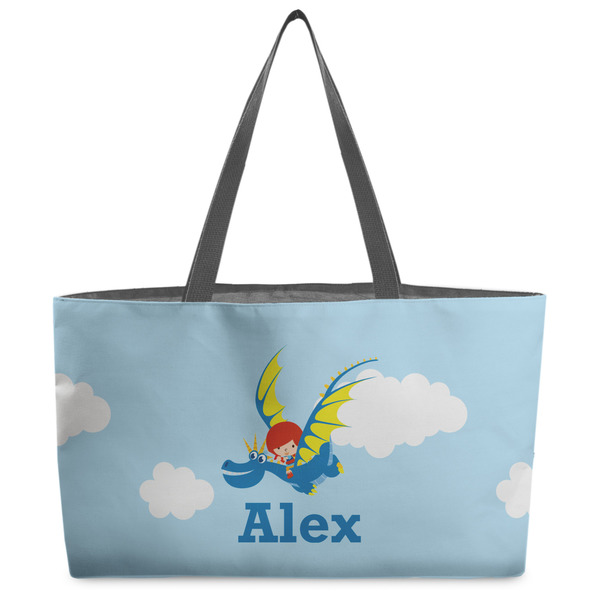 Custom Flying a Dragon Beach Totes Bag - w/ Black Handles (Personalized)