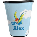 Flying a Dragon Waste Basket - Double Sided (Black) (Personalized)