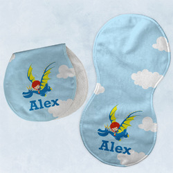 Flying a Dragon Burp Pads - Velour - Set of 2 w/ Name or Text