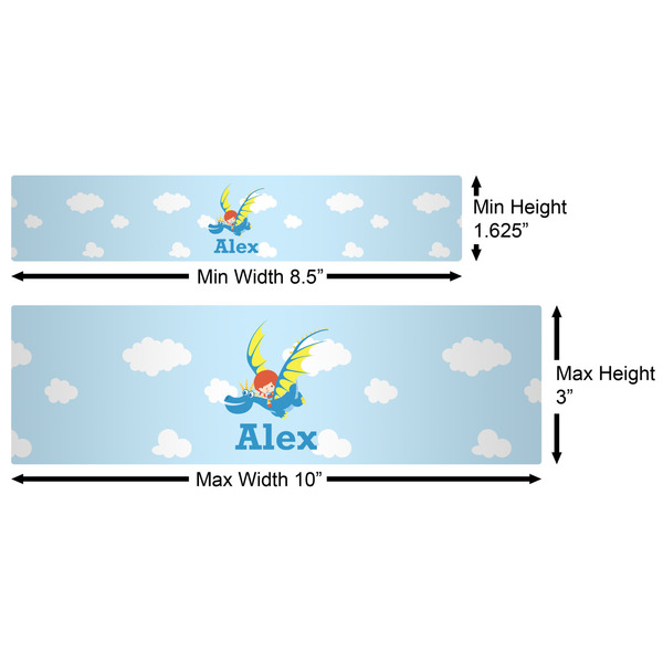 Flying a Dragon Water Bottle Labels w/ Dimensions