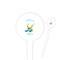 Flying a Dragon 4" Round Plastic Food Picks - White - Single Sided (Personalized)