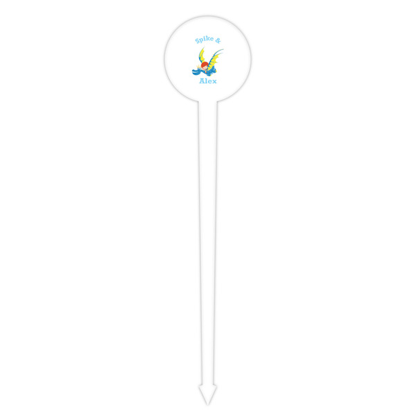 Flying a Dragon White Plastic 4" Food Pick - Round - Single Pick