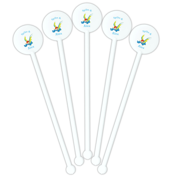 Flying a Dragon White Plastic 5.5" Stir Stick - Fan View