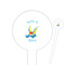 Flying a Dragon White Plastic 6" Food Pick - Round - Closeup