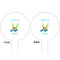 Flying a Dragon White Plastic 6" Food Pick - Round - Double Sided - Front & Back
