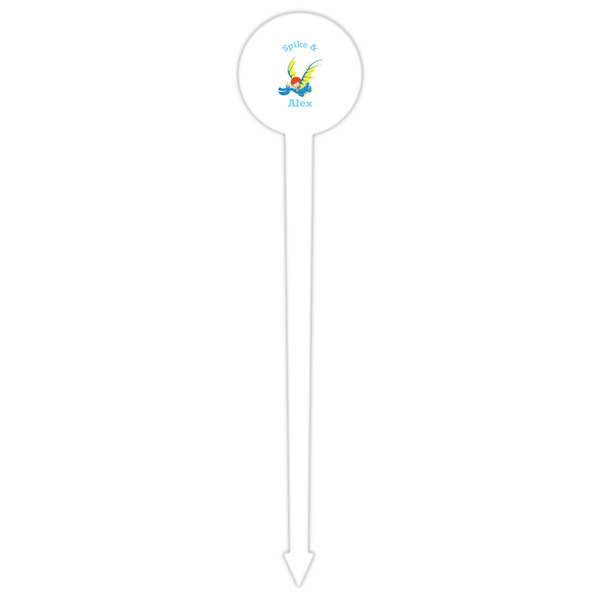 Flying a Dragon White Plastic 6" Food Pick - Round - Single Pick