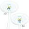 Flying a Dragon White Plastic 7" Stir Stick - Double Sided - Oval - Front & Back