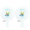 Flying a Dragon White Plastic 7" Stir Stick - Double Sided - Round - Front & Back