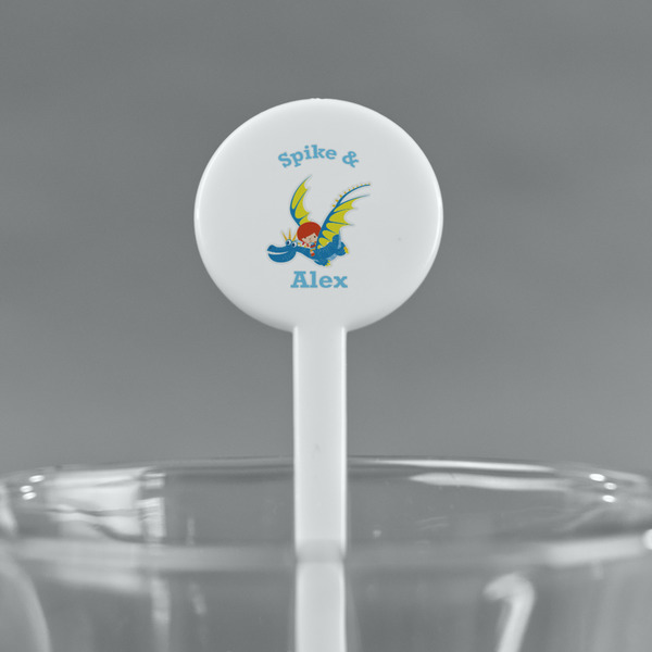 Flying a Dragon White Plastic 7" Stir Stick - Round - Main