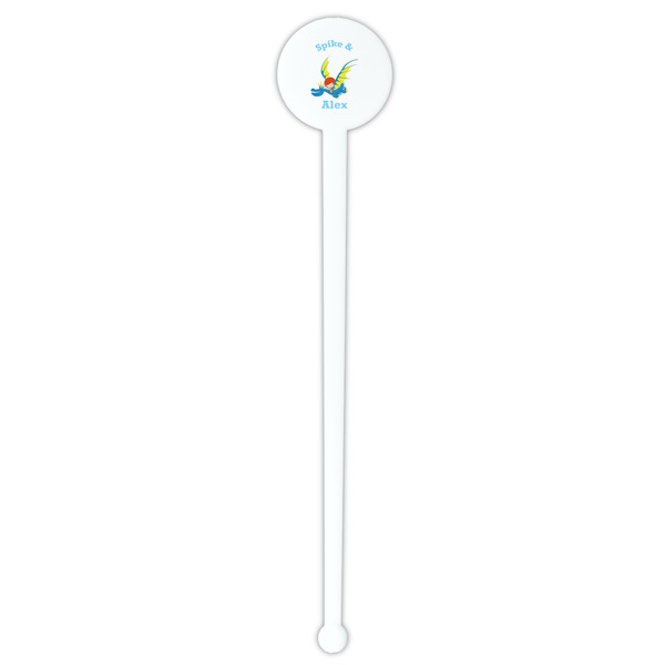 Flying a Dragon White Plastic 7" Stir Stick - Round - Single Stick