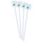 Flying a Dragon White Plastic Stir Stick - Double Sided - Square - Front