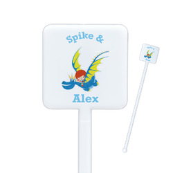 Flying a Dragon Square Plastic Stir Sticks - Single Sided (Personalized)