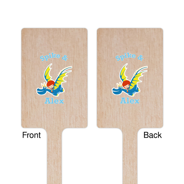 Flying a Dragon Wooden 6.25" Stir Stick - Rectangular - Double Sided - Front & Back