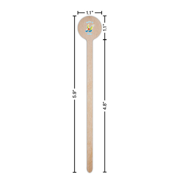 Flying a Dragon Wooden 6" Stir Stick - Round - Dimensions