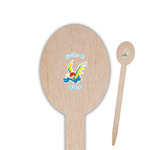 Flying a Dragon Oval Wooden Food Picks - Double Sided (Personalized)