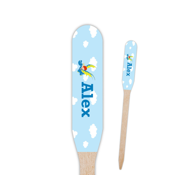 Custom Flying a Dragon Paddle Wooden Food Picks - Single Sided (Personalized)