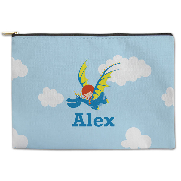Custom Flying a Dragon Zipper Pouch - Large - 12.5"x8.5" (Personalized)